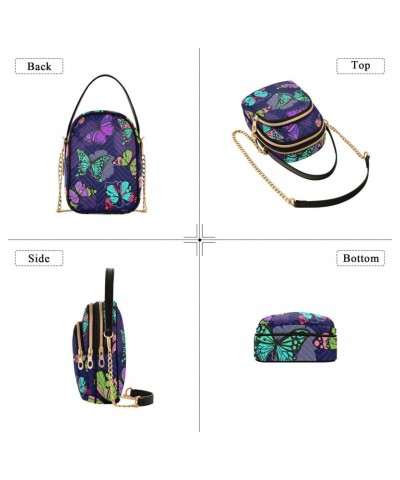 Bright Butterflies Crossbody Bags for Women Cross Body Bags Handle Satchel with Chain Strap for Travel Daily Use $12.22 Satchels