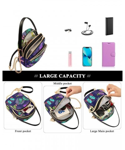 Bright Butterflies Crossbody Bags for Women Cross Body Bags Handle Satchel with Chain Strap for Travel Daily Use $12.22 Satchels