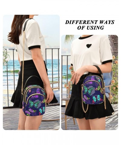 Bright Butterflies Crossbody Bags for Women Cross Body Bags Handle Satchel with Chain Strap for Travel Daily Use $12.22 Satchels