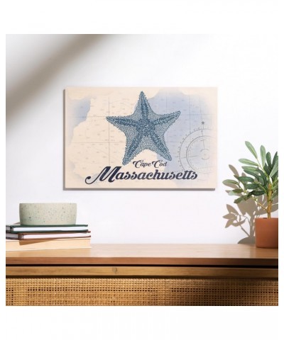 12x18 Inch Premium Wood Sign, Ready to Hang Wall Decor, Cape Cod, Massachusetts, Starfish, Blue, Coastal Icon $20.50 Totes