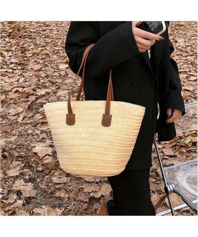 Straw Bags for Women 2023 Summer Beach Woven Tote Bag with Zipper Shoulder Bags (Khaki) Khaki $22.12 Totes