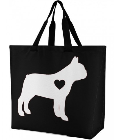 Love Frech Bulldog Shoulder Shopping Bag Fashion Tote Bag Commuter Bags for Women $8.80 Totes