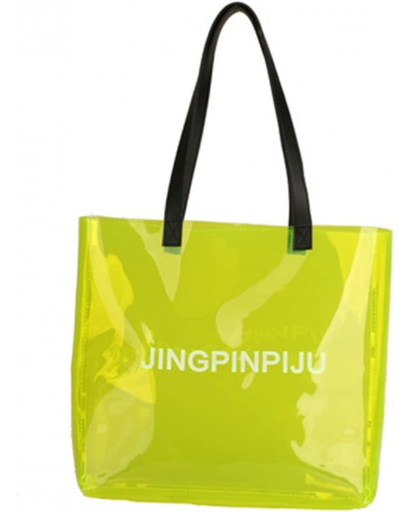 Handbags Purses Clear Tote Waterproof Beach Bag Transparent Handbag Fluorescence $9.99 Shoulder Bags