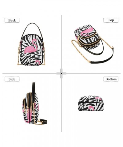 Joko lvery Flamingos Zebra Stripes Cross Body Purse Crossbody Bags Chain Handbag Shoulder Bag for Gifts Women Work $12.75 Cro...