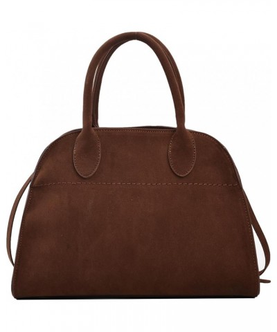 Suede Tote Bag for Women, Fashion Purse Top Handle Crossbody Tote Purse Vintage Hobo Shoulder Bag Brown Small $23.21 Totes