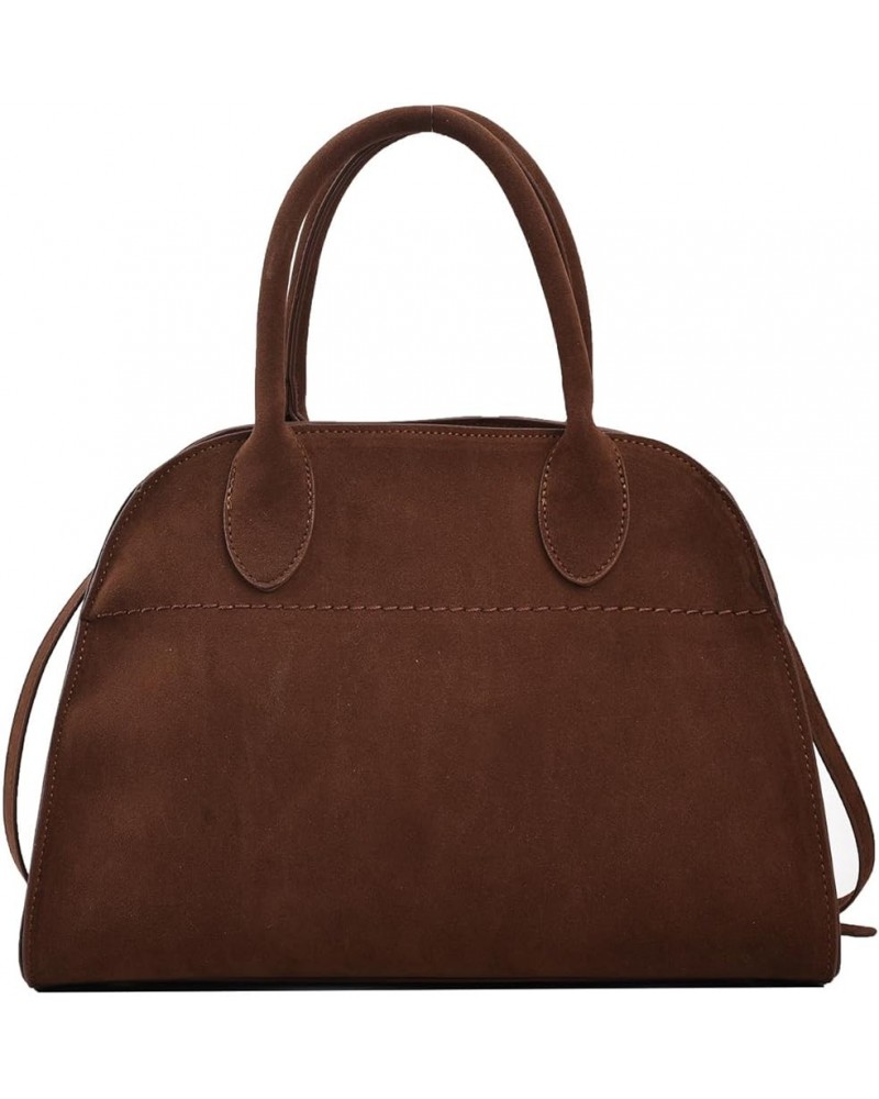 Suede Tote Bag for Women, Fashion Purse Top Handle Crossbody Tote Purse Vintage Hobo Shoulder Bag Brown Small $23.21 Totes