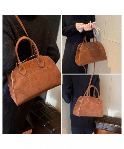 Suede Tote Bag for Women, Fashion Purse Top Handle Crossbody Tote Purse Vintage Hobo Shoulder Bag Brown Small $23.21 Totes