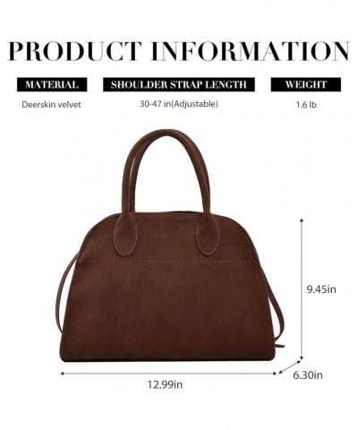 Suede Tote Bag for Women, Fashion Purse Top Handle Crossbody Tote Purse Vintage Hobo Shoulder Bag Brown Small $23.21 Totes