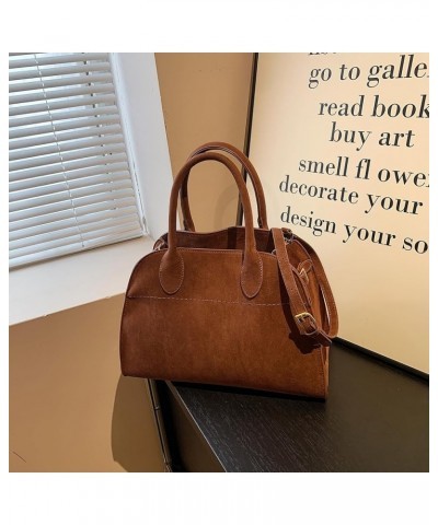 Suede Tote Bag for Women, Fashion Purse Top Handle Crossbody Tote Purse Vintage Hobo Shoulder Bag Brown Small $23.21 Totes