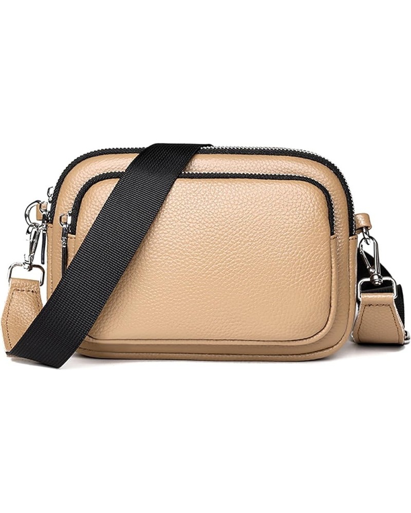 Women's Classic Small Shoulder Bag Genuine Leather Vegan Crossbody Purse Multi-Pocket Lightweight Satchel Bags Brown $22.05 S...