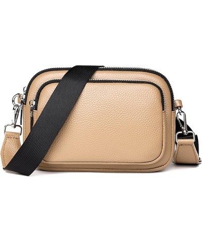 Women's Classic Small Shoulder Bag Genuine Leather Vegan Crossbody Purse Multi-Pocket Lightweight Satchel Bags Brown $22.05 S...