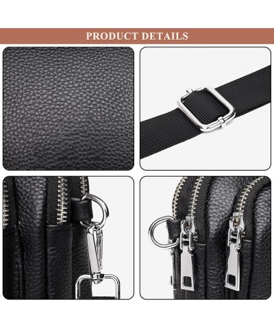 Women's Classic Small Shoulder Bag Genuine Leather Vegan Crossbody Purse Multi-Pocket Lightweight Satchel Bags Brown $22.05 S...