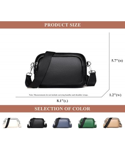 Women's Classic Small Shoulder Bag Genuine Leather Vegan Crossbody Purse Multi-Pocket Lightweight Satchel Bags Brown $22.05 S...