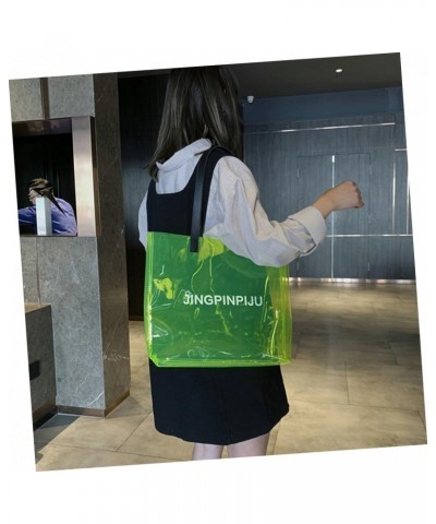 Handbags Purses Clear Tote Waterproof Beach Bag Transparent Handbag Fluorescence $9.99 Shoulder Bags