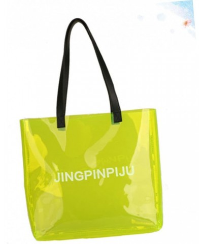 Handbags Purses Clear Tote Waterproof Beach Bag Transparent Handbag Fluorescence $9.99 Shoulder Bags