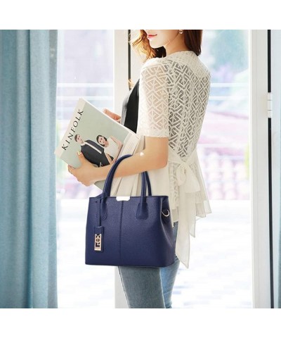 Women Top Handle Satchel Handbag Leather Classic Crossbody Bag Fashion Ladies Elegant Shoulder Bag Tote Purse Blue $19.60 Totes