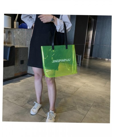 Handbags Purses Clear Tote Waterproof Beach Bag Transparent Handbag Fluorescence $9.99 Shoulder Bags