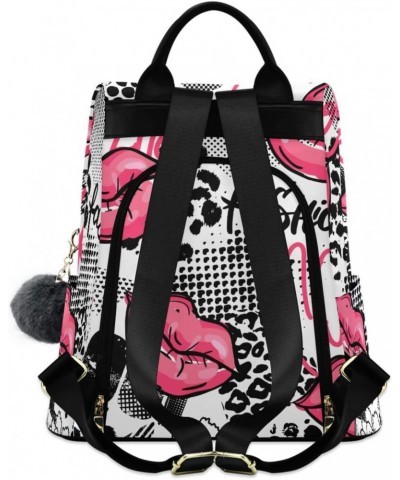 Lips Leopard Backpack for Women, Fashion Anti Theft Casual Daypack Shoulder Bag Purse for Travel Work 15 inches $18.04 Backpacks