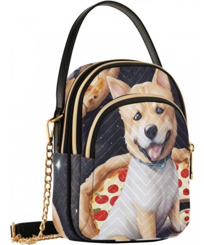 Funny Dog Pizza Small Crossbody Bags for Women Cell Phone Shoulder Purse Handbags Wallet 21214221 $14.00 Crossbody Bags