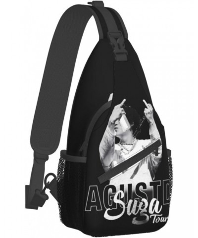 Sling Crossbody Bag Agust Rapper D Adjustable Strap Chest Shoulder Bags For Women Men Travel Backpack $17.35 Crossbody Bags