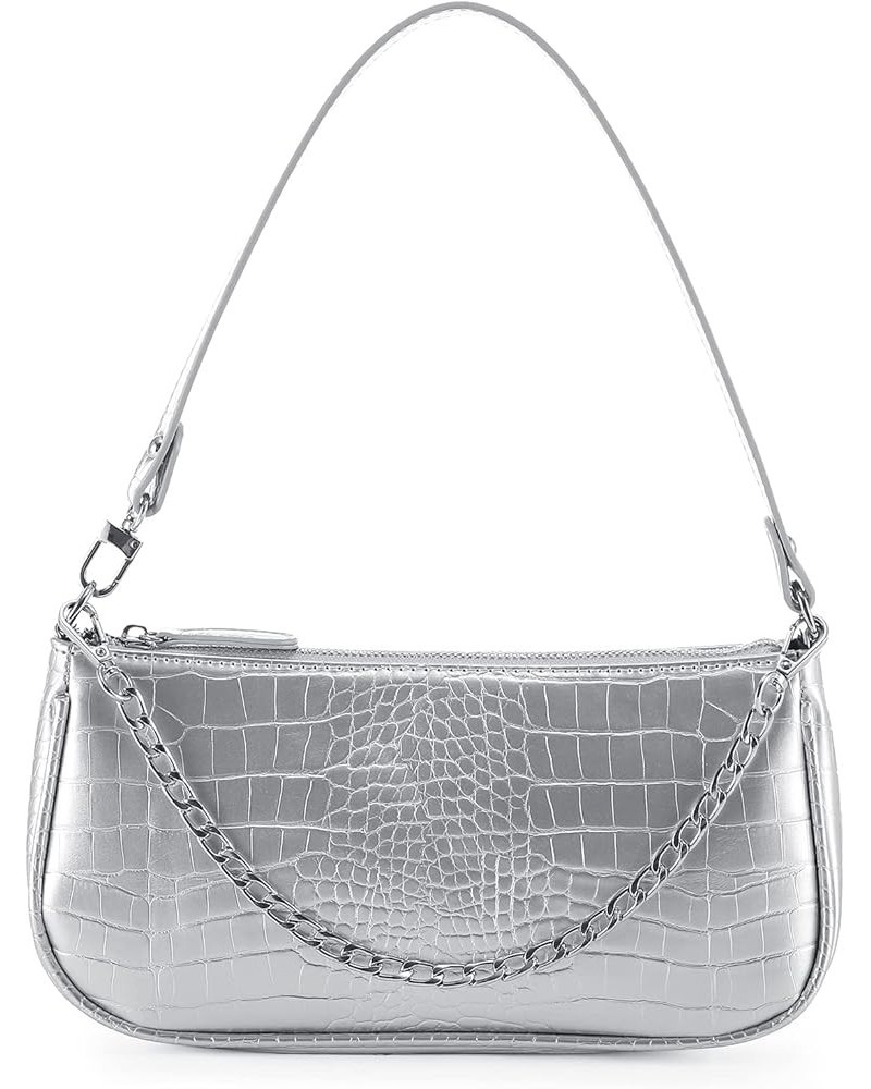 Small Purse for Women, Retro Classic Tote HandBag Shoulder Bags Clutch Purse Silver $12.24 Shoulder Bags