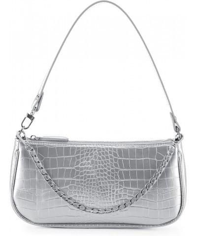 Small Purse for Women, Retro Classic Tote HandBag Shoulder Bags Clutch Purse Silver $12.24 Shoulder Bags