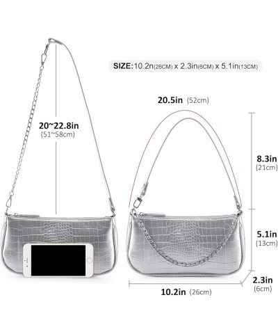 Small Purse for Women, Retro Classic Tote HandBag Shoulder Bags Clutch Purse Silver $12.24 Shoulder Bags