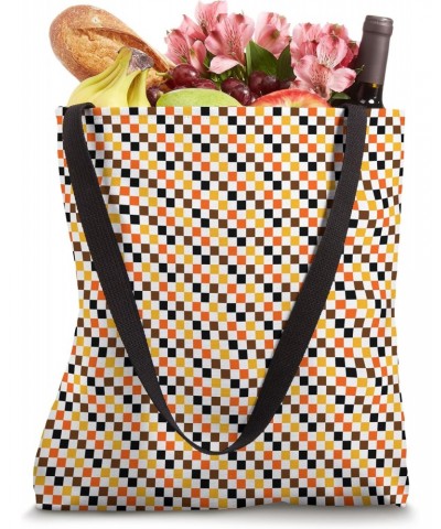 Colorful Pattern: Autumn Shades Squares Graphic Art Design Tote Bag $12.38 Totes