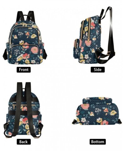 Floral Flowers Backpack Purse for Women Anti-theft Small Fashion Travel Backpack with Double Zipper Weekend Bag,S Small $16.7...