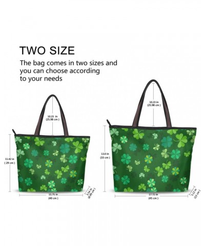 Funny Saint Patrick's Day Clover Leaf Women Tote Bag Handbag Large Capacity Shoulder Bags $11.39 Shoulder Bags