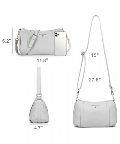 Small Medium Size Crossbody Bag purse for Women,leather Shoulder handbag with Adjustable Strap 991706-gray $18.55 Shoulder Bags