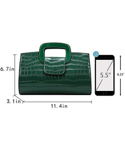 Top Handle Satchel Women Vintage Flap Tote Clutch Handbag Crossbody Shoulder Bag Purse (Brown) Y-vogue Green $16.27 Totes