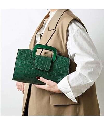 Top Handle Satchel Women Vintage Flap Tote Clutch Handbag Crossbody Shoulder Bag Purse (Brown) Y-vogue Green $16.27 Totes