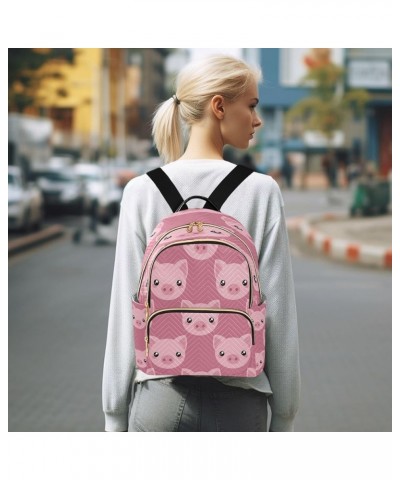 Pig Face Women Backpack Purse Ladies Fashion Shoulder Bag Daypack Travel Bag 10L Small $15.40 Backpacks