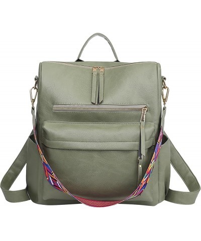 Women Backpack Fashion Leather Backpack Purse For Women Large Designer Travel Ladie Fashion (Green, One Size) Green One Size ...