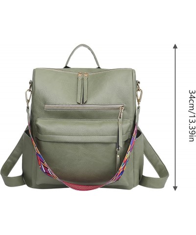 Women Backpack Fashion Leather Backpack Purse For Women Large Designer Travel Ladie Fashion (Green, One Size) Green One Size ...