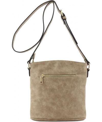 Triple Zip Pocket Medium Crossbody Bag Light Taupe $11.02 Crossbody Bags