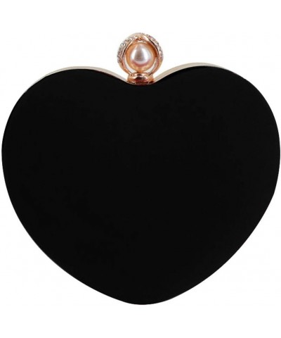 Mily Heart Shape Clutch Bag Messenger Shoulder Handbag Tote Evening Bag Purse S-black $13.95 Evening Bags