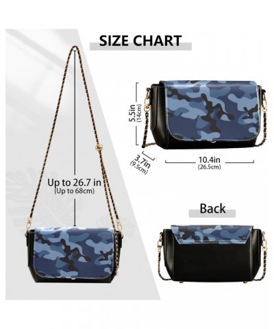 Crossbody Handbag Military Camo Navy Army PU Leather Shoulder Bag Sturdy Travel Pouch Compact Chic Bag for Women Everyday Use...