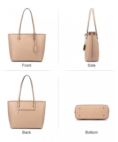 Purse for Women Fashion Tote Bag Shoulder Handbags Top Handle Satchel Bags with External Pocket Deep Apricot $27.47 Totes