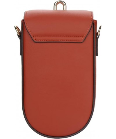 Women's long wallet, one-shoulder messenger bag, vertical mobile phone bag, Korean buckle clutch,Red-brown $13.16 Shoulder Bags