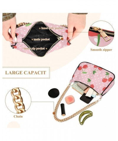 Cherry Fruit Heart Shoulder Bags for Women Small Handbags Mini Clutch Purse $14.40 Clutches