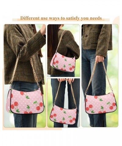 Cherry Fruit Heart Shoulder Bags for Women Small Handbags Mini Clutch Purse $14.40 Clutches