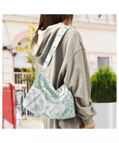 Dragonfly Shoulder Tote Bags for Women Furry Crossbody bag Hobo Handbag Purses for Travel Work College $10.08 Totes