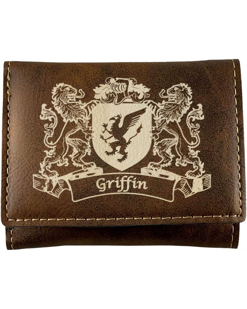 Griffin Irish Coat of Arms Rustic Leather Wallet $17.07 Wallets