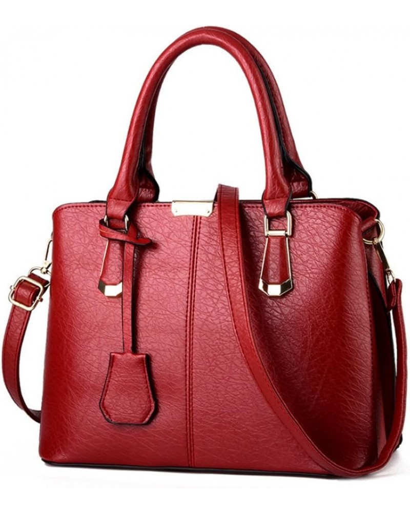 Women Satchel Handbag Tote Purse Top Handle Bag Shoulder Bag Burgundy $11.61 Satchels