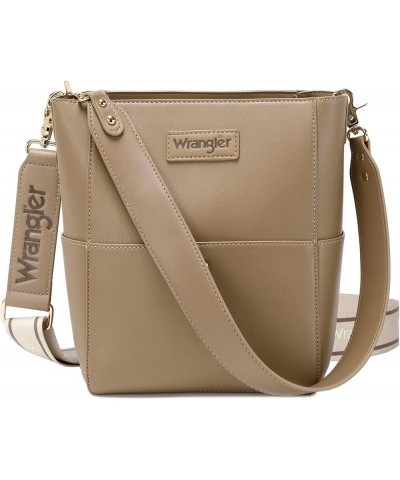 Wrangler Bucket Handbags for Women Crossbody Shoulder Purse with Organizer Insert Starfish Khaki $20.70 Totes