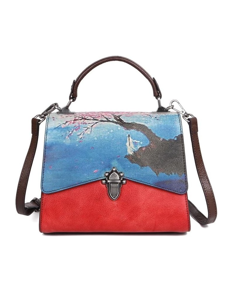 Women's bag with a vintage design Red $44.72 Satchels