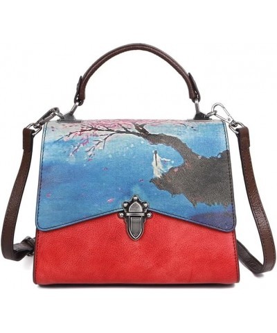 Women's bag with a vintage design Red $44.72 Satchels