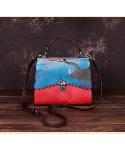 Women's bag with a vintage design Red $44.72 Satchels